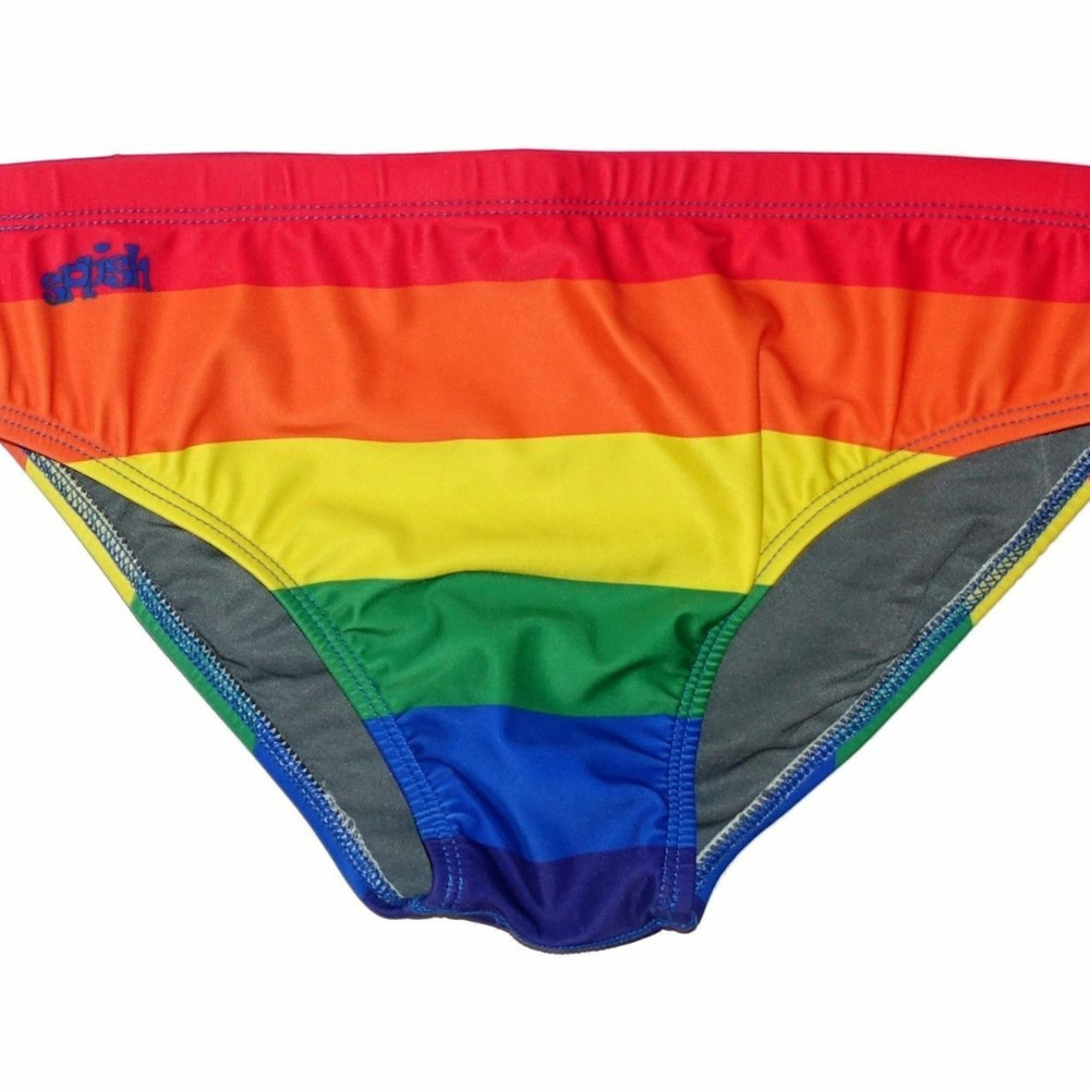 Splish Men's Rainbow Colors Swimsuit Bikini - US38
